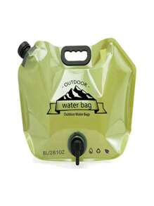 8L Portable Outdoor Water Bag With Faucet, Foldable And Thick Soft Camping Water Storage - Mint Green - View 4