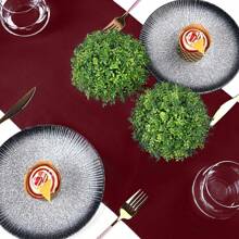 12pcs/1pc Smooth And Elegant Satin Tablecloth, Suitable For Parties, Birthdays, Weddings, Hospitality, Home, Kitchen, Chair Sash Decoration