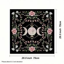 1pc Triple Moon Altar Cloth, Altar Cloth, Tarot Cloth, Flower Wiccan Tarot Mat Decor, For Witchy Cottage Core - Multicolor - View 11