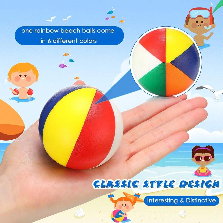 12 Pcs Mini Beach Stress Balls 2.5 Inch Foam PU Relief Stress Ball Mini
