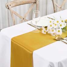 12pcs/1pc Smooth And Elegant Satin Tablecloth, Suitable For Parties, Birthdays, Weddings, Hospitality, Home, Kitchen, Chair Sash Decoration