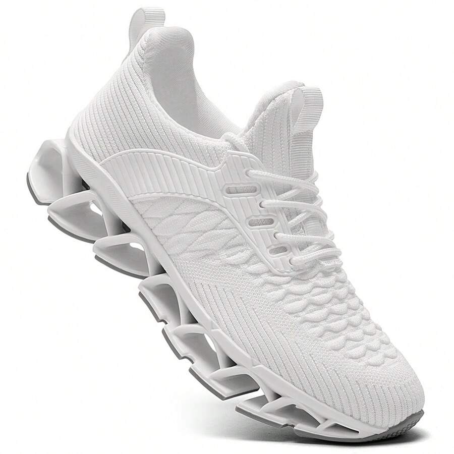 Men's Slip On Walking Running Shoes Blade Tennis Casual Fashion Sneakers Comfort Non Slip Work Sport Athletic Trainer… - 白色 - 查看 1