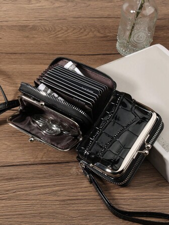 Damplånböcker Korta Pu Läder S Dragkedja & Hasp Multifunktionell väska med stor kapacitet Myntkortshållare Lätt mode Modern Business ZipperKreditkort Business Casual Lärardag Lärarpresenter till jubileum För Födelsedagspresent till Dam För Kvinnliga tjänstemän För Kvinnor Plånbok Handväska Plånbok Liten plånbok