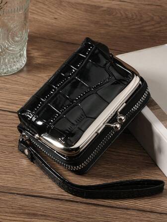 Damplånböcker Korta Pu Läder S Dragkedja & Hasp Multifunktionell väska med stor kapacitet Myntkortshållare Lätt mode Modern Business ZipperKreditkort Business Casual Lärardag Lärarpresenter till jubileum För Födelsedagspresent till Dam För Kvinnliga tjänstemän För Kvinnor Plånbok Handväska Plånbok Liten plånbok