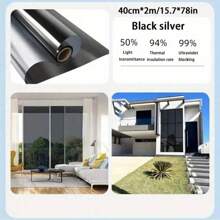 1pc Window Glass Sunscreen Insulation Film, One-Way See-Through Window Film, Privacy Protection, UV Blocking - Multicolor - View 3