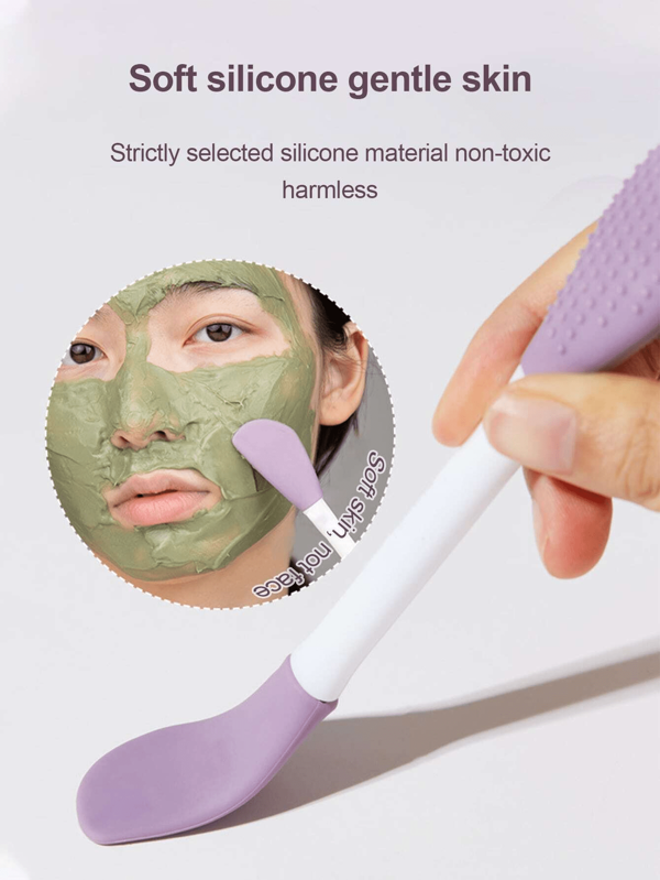 Facial Cleansing Brush, 2-In-1 Silicone Mask Brush And Face Cleanser, For Exfoliating, Massaging, Blackhead Removing, Makeup Removal, Mask Application, DIY Facial