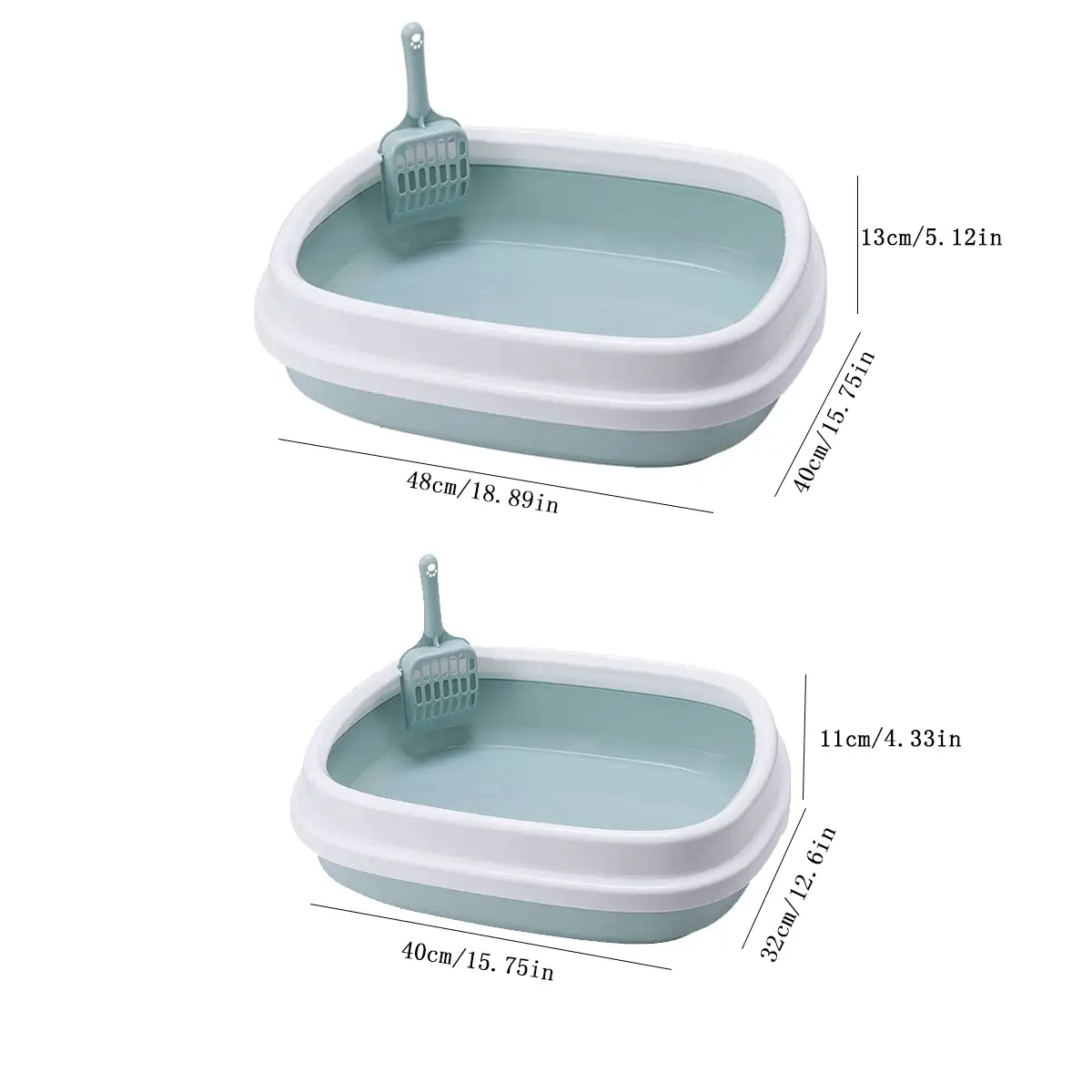 Litter Box Oversized Spatter-Proof Semi-Enclosed Plastic Litter Box Pet Supplies Cat Toilet With Cover Shovel Random Color Random Packaging - Multicolor - View 2