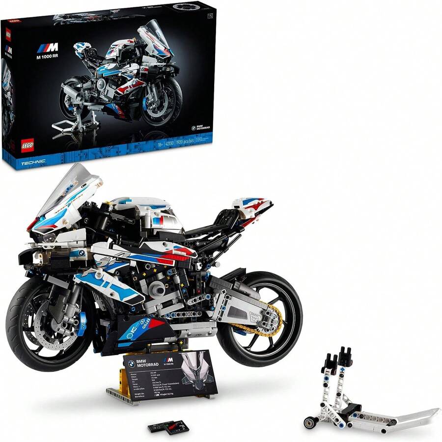LEGO Technic  BMW M 1000 RR 42130, conjunto de construcción de motocicleta con características auténticas para adultos, idea de regalo de motocicleta
