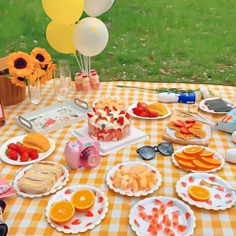 1 pieza de Manta de Picnic Impermeable para la diversión al aire libre sin complicaciones, liviana y duradera en tela no tejida, perfecta para acampar, excursiones a la playa y aventuras familiares - Multicolor - Ver 1