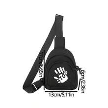 Túi đeo ngực giải trí thời trang hình lòng bàn tay, Túi đeo chéo đa chức năng ngoài trời cho nam và nữ, Túi đi làm nhẹ kiểu Hàn Quốc phổ biến để đi học Quà tặng tốt nghiệp cho sách Quà tặng ngày của cha Sinh viên năm nhất Ký túc xá đại học đa chức năng - màu đen - Xem 11