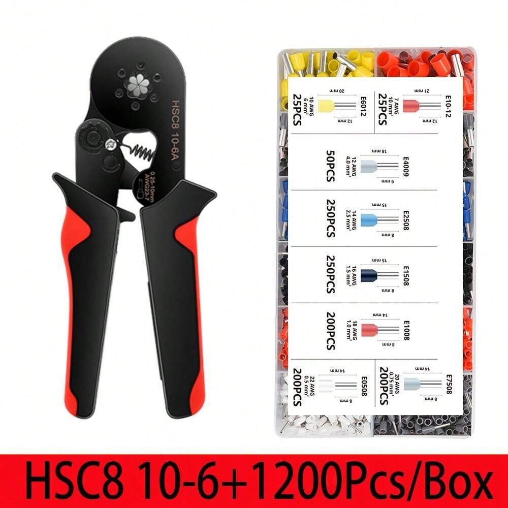 1 Set HSC8 6-4A And 1200Pcs Tube Terminal Electrical Ferrule Crimping ...