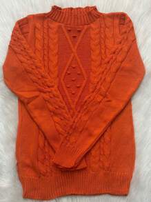 Plus Size Knit Tops - Burnt Orange - View 1