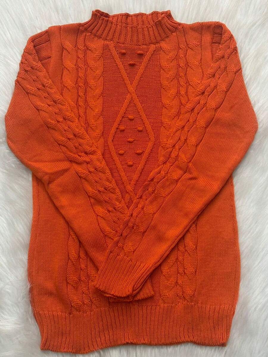 Plus Size Knit Tops - Burnt Orange - View 1