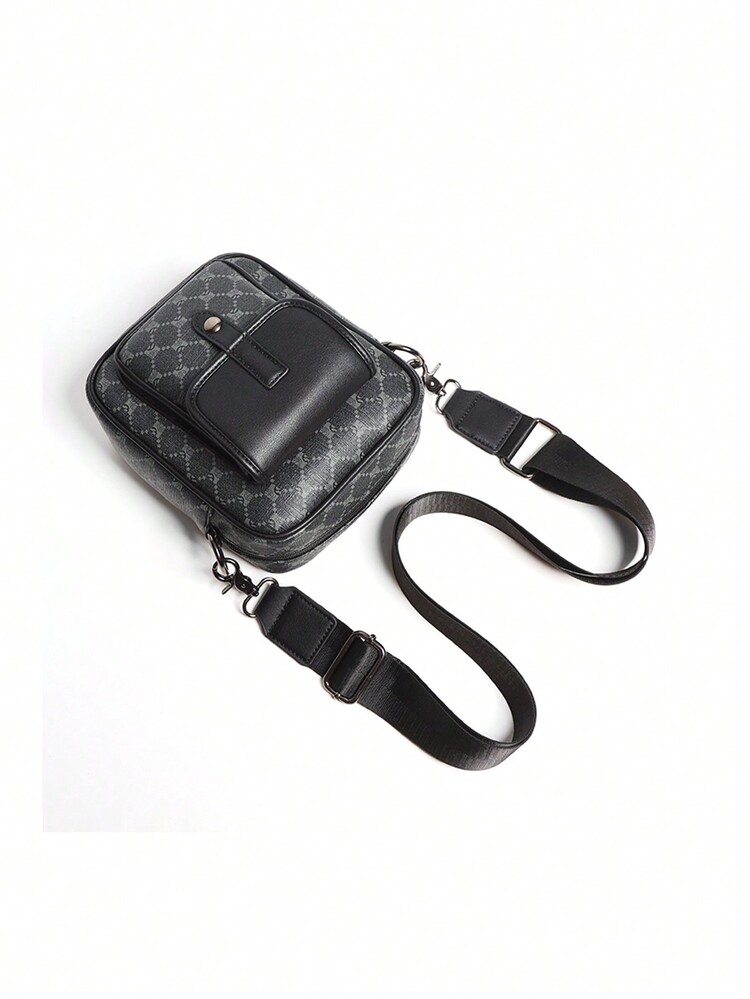 حقيبة كتف رجالية صغيرة غير رسمية ذات غطاء، حقيبة ر...