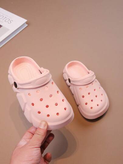 New Kids' Thick Sole Beach Turbo Hollow Summer Student Sandals, Comfortable Soft Bottom Outdoor Slippers For Siblings, Nurses