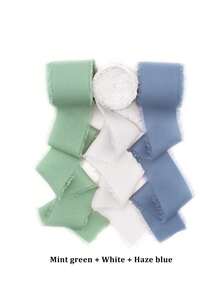 Set da 3 nastri in chiffon sfrangiati tricolore, per matrimoni, profumo, confezioni regalo, accessorio per confezioni regalo deliziose