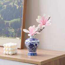 1pc/4pcs/5pcs Chinese Blue And White Porcelain Ceramic Vase, Small Hydroponics Plant Vaser, Handmade Art Craft, Decor For Living Room, Bedroom, Dining Room, Study, Cafe, Great Gift For Friends And Loved Ones On Holidays Gifts Birthday Graduation Home Decor Room Decor Flower Vase Glass Vase