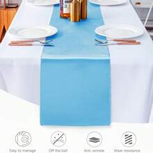12pcs/1pc Smooth And Elegant Satin Tablecloth, Suitable For Parties, Birthdays, Weddings, Hospitality, Home, Kitchen, Chair Sash Decoration