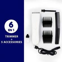 Rasuradora eléctrica Recortador De Pelo Y Maquinilla De Afeitar Corporal, Maquinilla De Afeitar Y Recortador De Barba Segura Para La Piel - Blanco - Ver 5