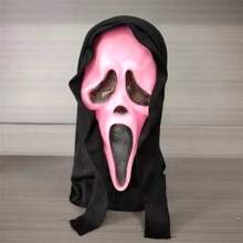 Gritos impactantes, máscara larga, maquillaje de disfraz de bola, disfraz de fantasma aterrador para fiesta de Halloween o carnaval, accesorios traviesos - Rosa - Ver 1