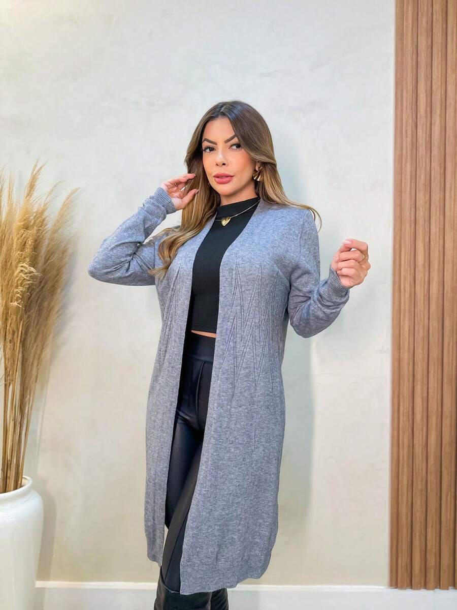 Women Cardigans - 灰色 - 查看 1