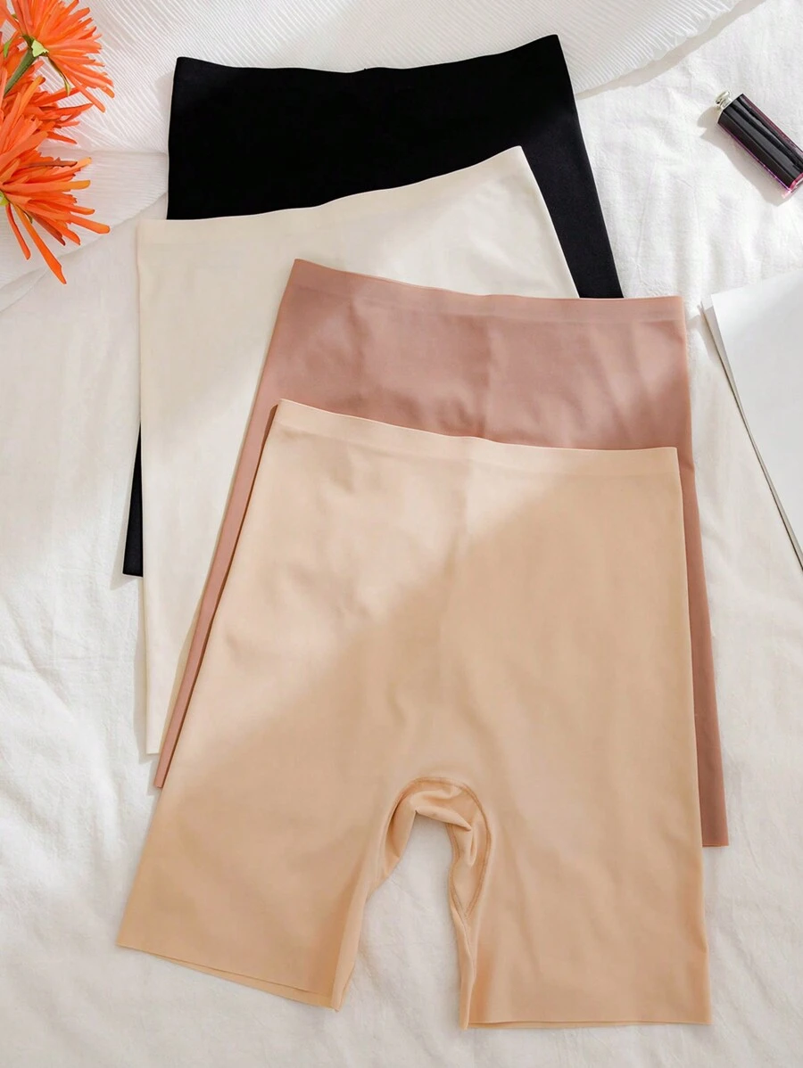 (4件/包) 无缝高腰方裤冰丝短裤女内裤防走光塑身裤 - 彩色 - 查看 1