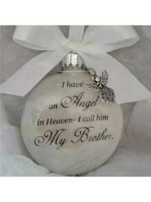 Angel In Heaven Memorial Decoration With Feathered Plastic Ball For Name Remembrance - Black and White - View 5