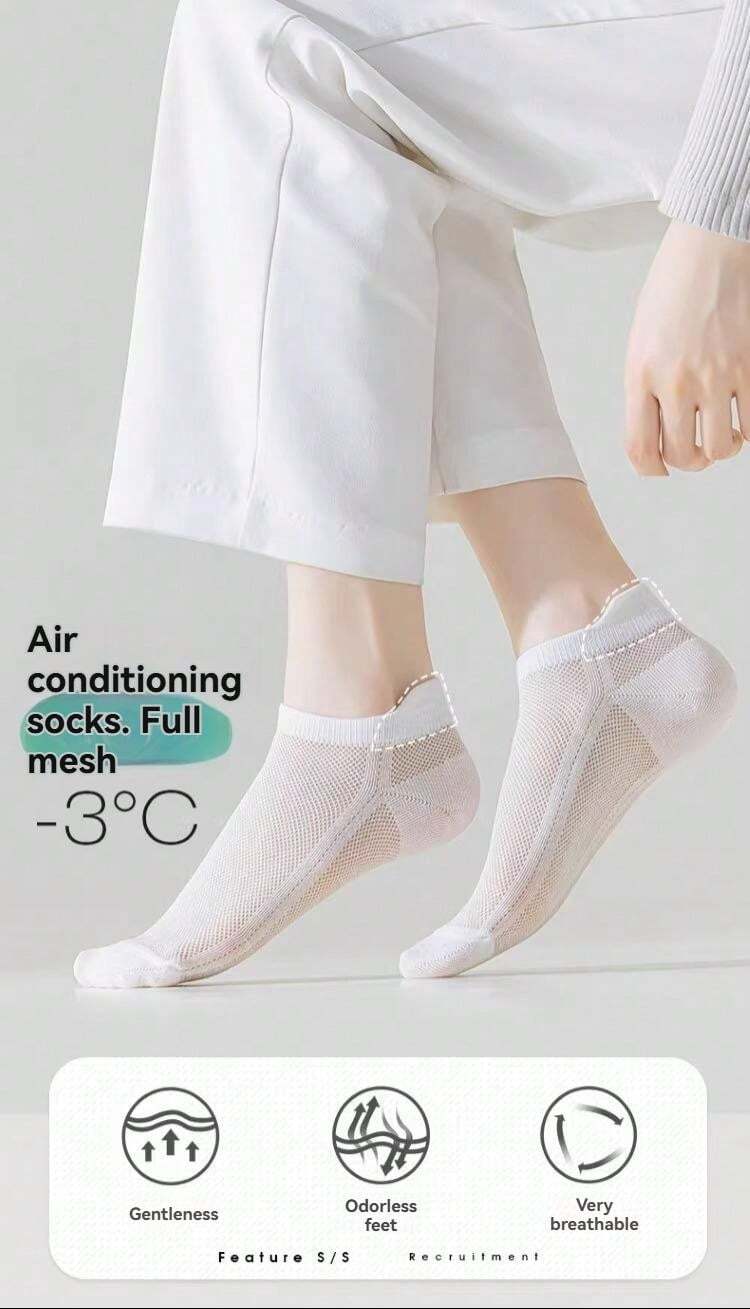 10 Paar atmungsaktive dünne Netz Boot Socken für den Sommer, Anti ...