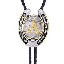 1 件 U 型马蹄形婚礼派对领带，字母 A 到 Z 领带，男士西部时尚街头项链牛仔领带，理想礼物