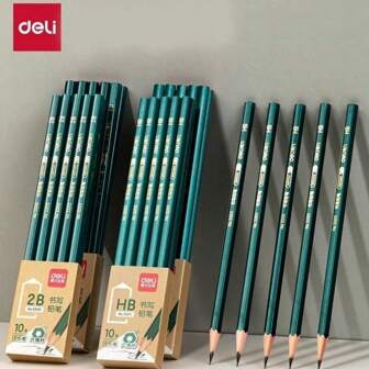 10入組六角形寫字鉛筆，適用於寫作、素描和考試，HB/2B鉛芯