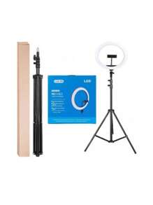 Aro de Luz Led con Tripie 14 Pulgadas con Control de Luz Calida y Fria - Blanco - Ver 6