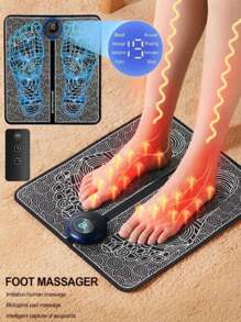 Tapete Eléctrico Masajeador De Pies EMS Estimulador De Pie Con Pulsos - Negro - Ver 1