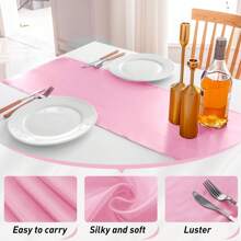 12pcs/1pc Smooth And Elegant Satin Tablecloth, Suitable For Parties, Birthdays, Weddings, Hospitality, Home, Kitchen, Chair Sash Decoration
