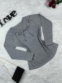Plus Size Women Tops - Màu Xám nhạt - Xem 3