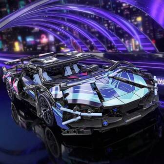 1200 Stücke anspruchsvoller Rennwagen Bauklötze Set, Auto Modell Konstruktionsspielzeug, DIY Heimdekoration, Valentinstag/Neujahr/Geburtstags Geschenk