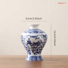 1pc/4pcs/5pcs Chinese Blue And White Porcelain Ceramic Vase, Small Hydroponics Plant Vaser, Handmade Art Craft, Decor For Living Room, Bedroom, Dining Room, Study, Cafe, Great Gift For Friends And Loved Ones On Holidays Gifts Birthday Graduation Home Decor Room Decor Flower Vase Glass Vase