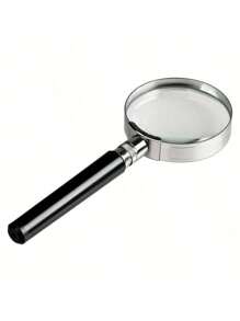 1pc Metal Frame Glass Lens Handheld Magnifying Glass, Suitable For Reading
