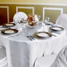 12pcs/1pc Smooth And Elegant Satin Tablecloth, Suitable For Parties, Birthdays, Weddings, Hospitality, Home, Kitchen, Chair Sash Decoration