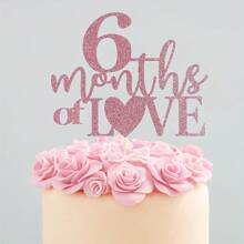 六个月的爱情蛋糕装饰，半岁生日蛋糕装饰，生日派对装饰，一岁生日蛋糕装饰，半岁生日派对用品，拍照道具，圣诞节 - 彩色 - 查看 2