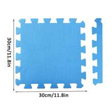 1/10 piezas, 30cm * 30cm Esteras de piso entrelazadas de EVA con franja de borde para sala de estar y dormitorio, tapete antideslizante para gatear, decoración del piso del hogar, a prueba de caídas / a prueba de humedad / a prueba de agua / a prueba de suciedad. Cada estera viene con una pieza de franja de borde. - Multicolor - Ver 12