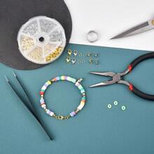 241 piezas/set kit de fabricación de joyas, juego de cierres de langosta, anillos abiertos, terminales, cuentas, caja de set para hacer manualmente pulseras, collares y accesorios