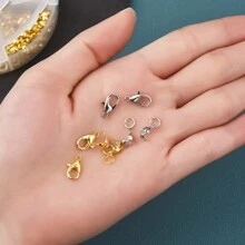 241 piezas/set kit de fabricación de joyas, juego de cierres de langosta, anillos abiertos, terminales, cuentas, caja de set para hacer manualmente pulseras, collares y accesorios