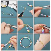 241 piezas/set kit de fabricación de joyas, juego de cierres de langosta, anillos abiertos, terminales, cuentas, caja de set para hacer manualmente pulseras, collares y accesorios