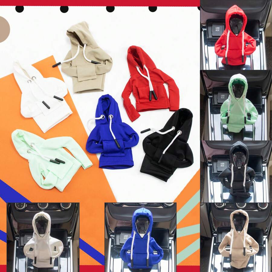 1 件创意变速杆保护连帽衫套，夏季可爱个性化丝绸变速杆套