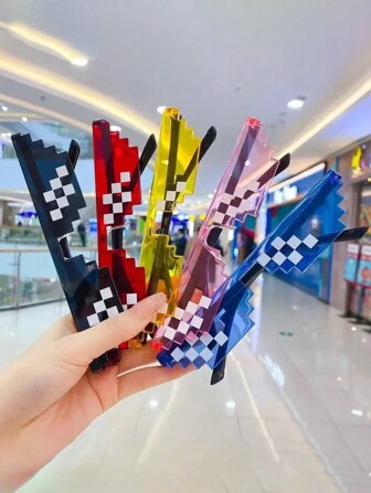 1 pezzo Occhiali composto da mosaico di pixel - Occhiali da festa divertenti in stile pixel cartoni animati per festival e accessori fotografici per feste - Accessorio innovativo e unico di estetica per decorazioni e forniture per feste