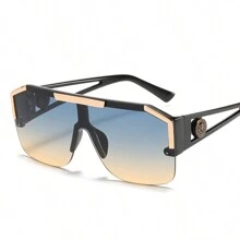 1 paire de lunettes de mode surdimensionnées, lunettes pour retour à l'école, accessoires de plage, lunettes de soleil pour les vacances d'été à la plage, extérieur, voyage