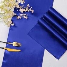 12pcs/1pc Smooth And Elegant Satin Tablecloth, Suitable For Parties, Birthdays, Weddings, Hospitality, Home, Kitchen, Chair Sash Decoration