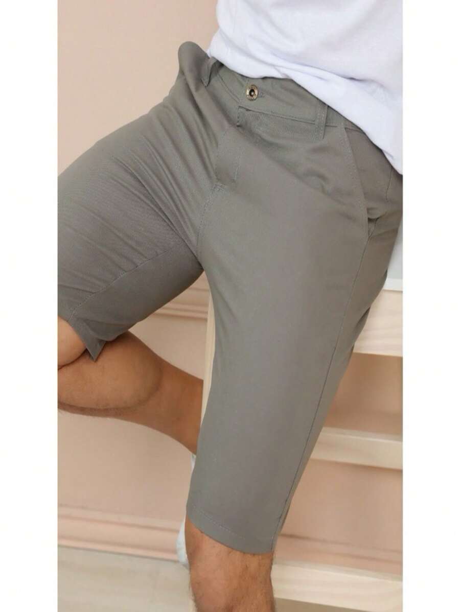 Men Denim Shorts - 灰色 - 查看 1