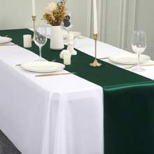 12pcs/1pc Smooth And Elegant Satin Tablecloth, Suitable For Parties, Birthdays, Weddings, Hospitality, Home, Kitchen, Chair Sash Decoration