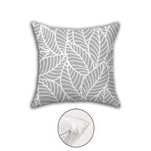 2pcs Tropical Plants Minimalist Grey Leaves Printed Pillowcase Cover 45cm*45cm For Home Furniture Decor, Bedroom, Living Room, Swings, Bed, Sofa, Chair - Grey - View 6